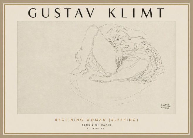 Klimt Reclining Woman (Sleeping) II No2 - Affiche