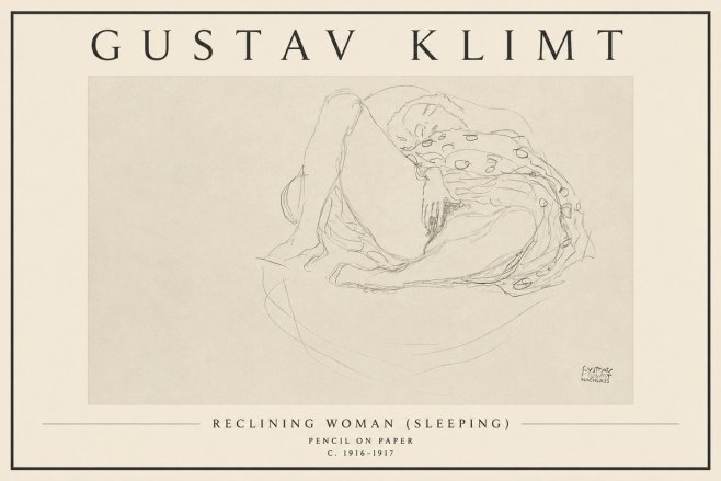 Klimt Reclining Woman (Sleeping) II No3 - Affiche