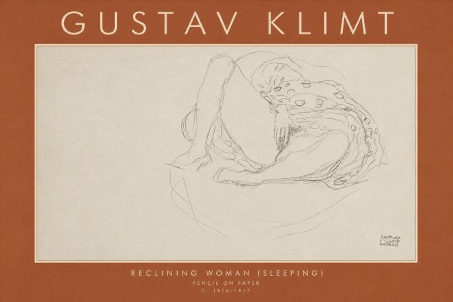 Klimt Reclining Woman (Sleeping) II No4 - Affiche