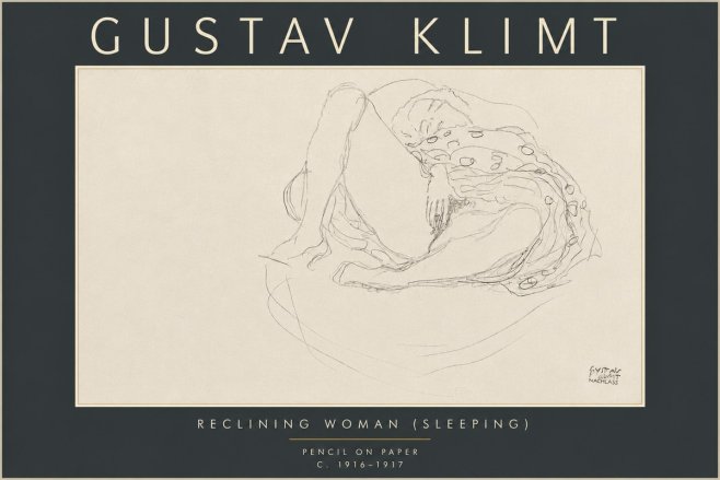 Klimt Reclining Woman (Sleeping) II No6 - Affiche
