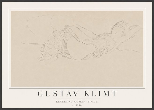 Klimt Reclining Woman (Study) No2 - Affiche