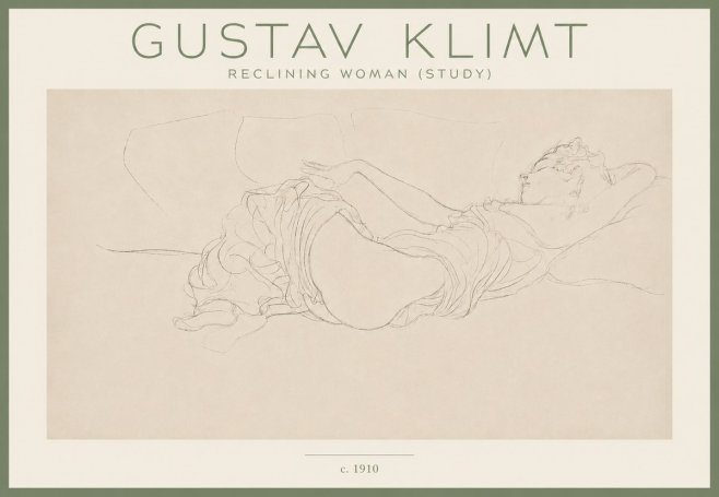 Klimt Reclining Woman (Study) No4 - Affiche