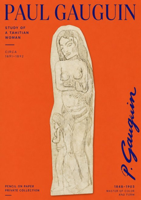 Paul Gauguin Study of a Tahitian Woman II No2 - Affiche