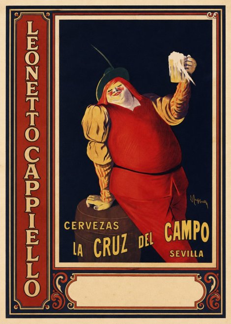 Leonetto Cappiello Cervezas La Cruz Del Campo No3 - Affiche