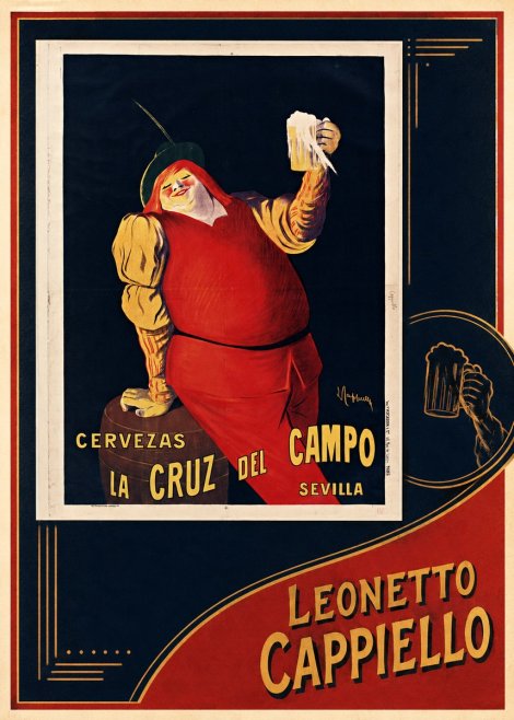 Leonetto Cappiello Cervezas La Cruz Del Campo No6 - Affiche