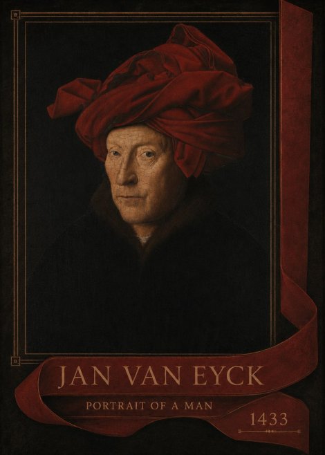 Jan van Eyck Portrait of a Man II No4 - Affiche