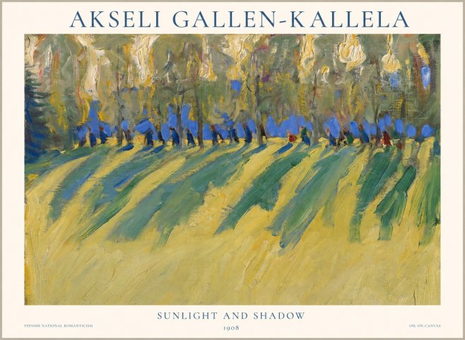 Akseli Gallen-Kallela Sunlit Field and Trees No2 - Affiche