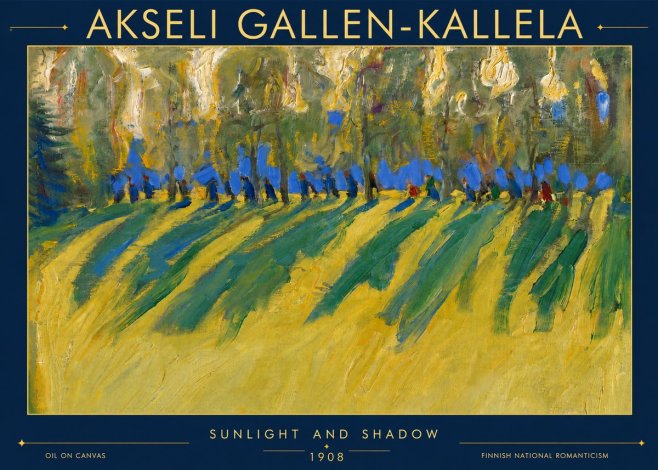 Akseli Gallen-Kallela Sunlit Field and Trees No5 - Affiche