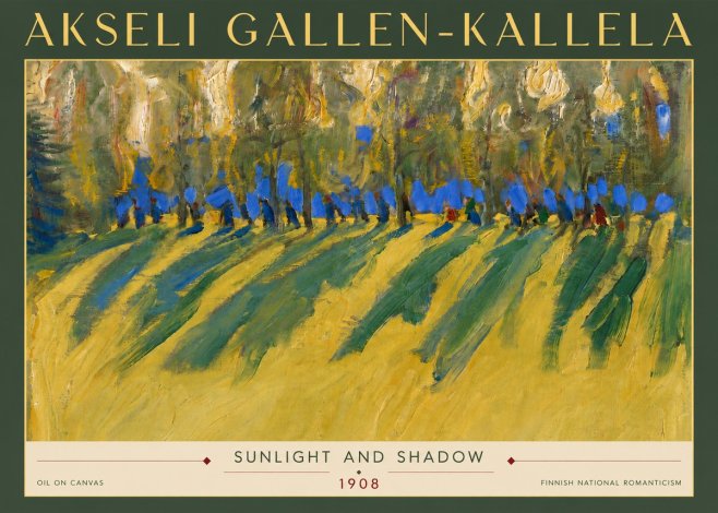 Akseli Gallen-Kallela Sunlit Field and Trees No6 - Affiche
