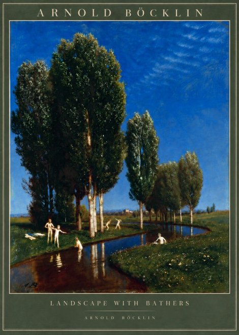 Arnold Böcklin Landscape with Bathers No6 - Affiche