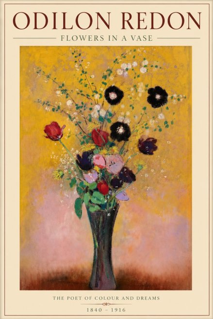 Odilon Redon Flowers in a Vase IV No3 - Affiche