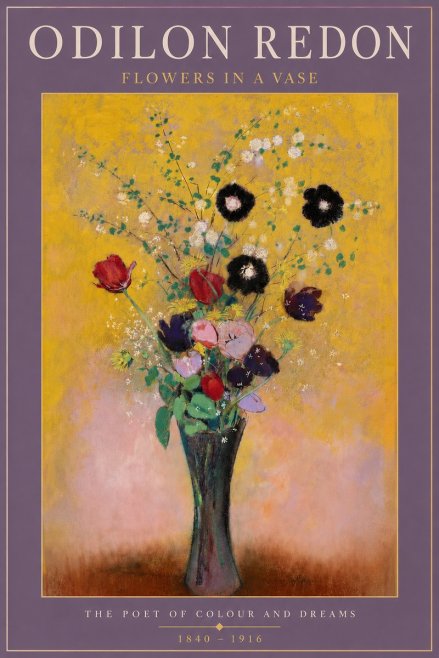 Odilon Redon Flowers in a Vase IV No4 - Affiche