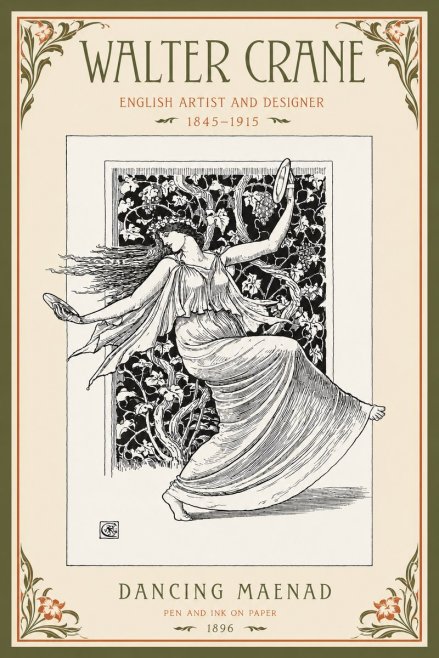 Walter Crane Dancing Maenad No2 - Affiche