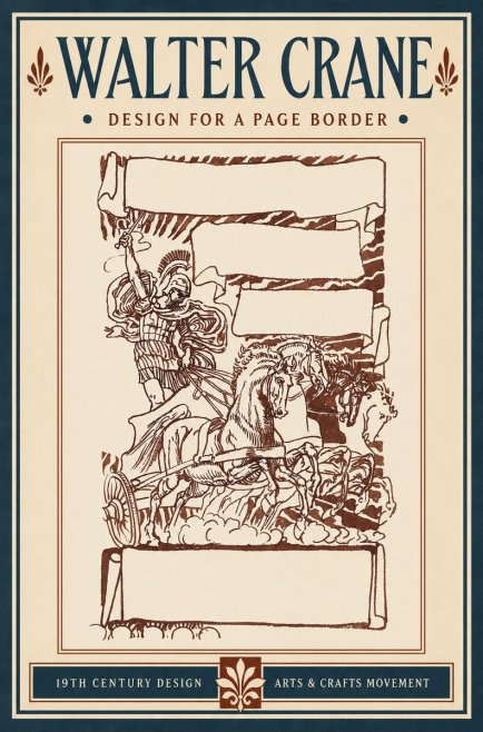 Walter Crane Design for a Page Border No4 - Affiche