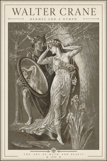 Walter Crane Hermes and a Nymph No3 - Affiche