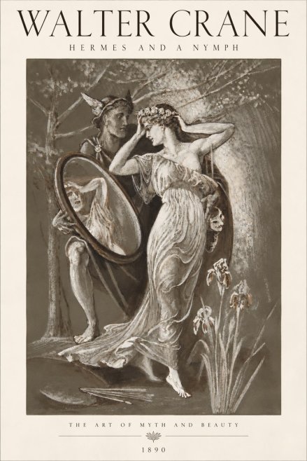 Walter Crane Hermes and a Nymph No6 - Affiche