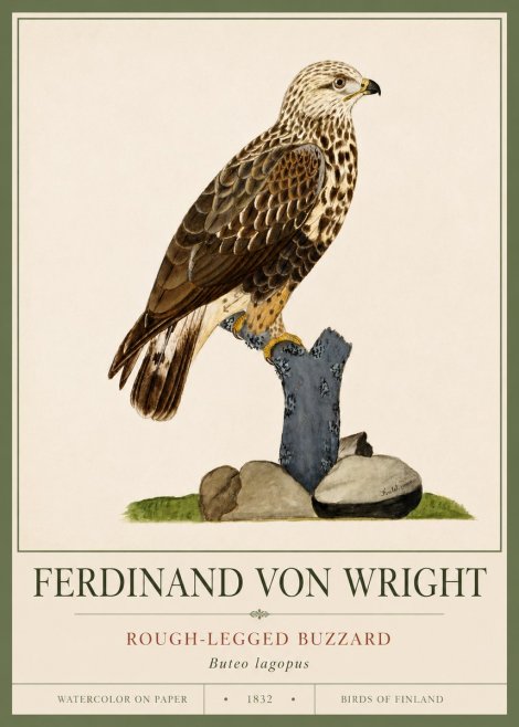 Ferdinand von Wright Rough-legged Buzzard No4 - Affiche