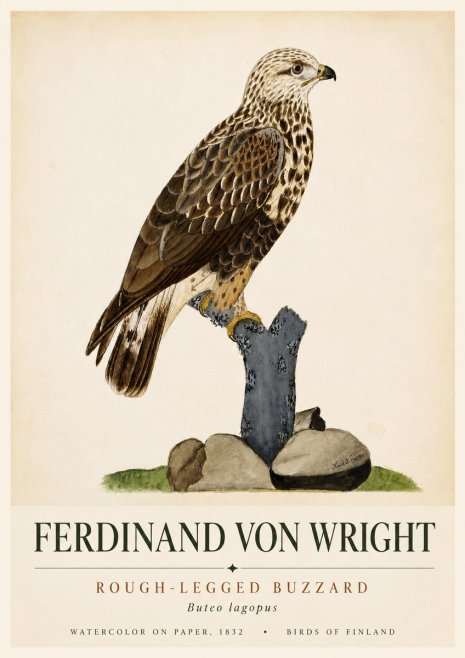 Ferdinand von Wright Rough-legged Buzzard No6 - Affiche