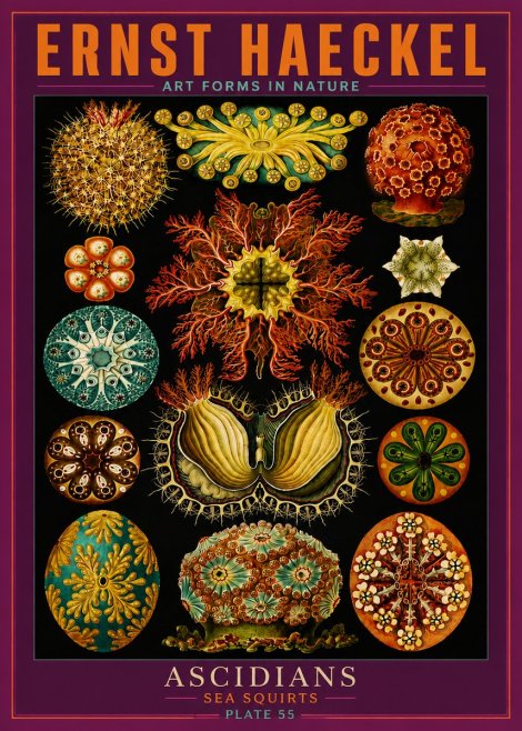 Ernst Haeckel Ascidiae — Sea Squirts No6 - Affiche