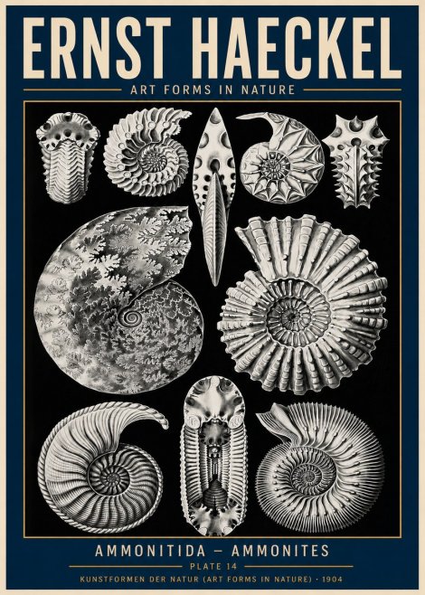 Ernst Haeckel Ammonitida - Ammonites No6 - Affiche