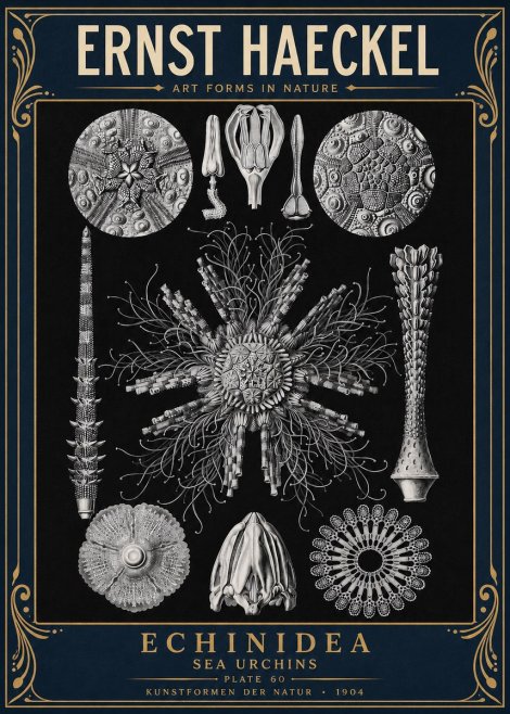 Ernst Haeckel Echinidea Sea Urchins No4 - Affiche