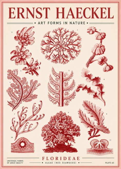 Ernst Haeckel Florideae (Red Seaweeds) No4 - Affiche