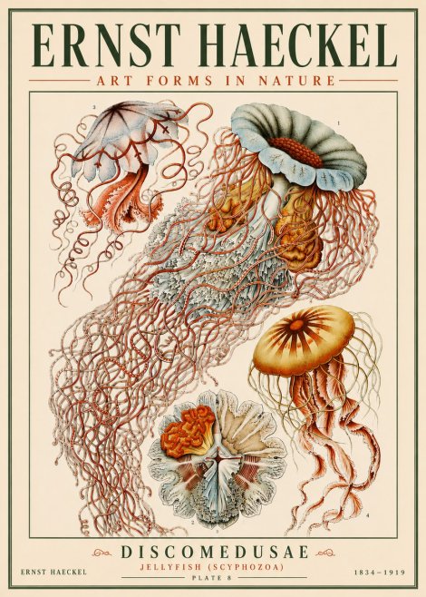 Ernst Haeckel Discomedusae — Jellyfish No6 - Affiche