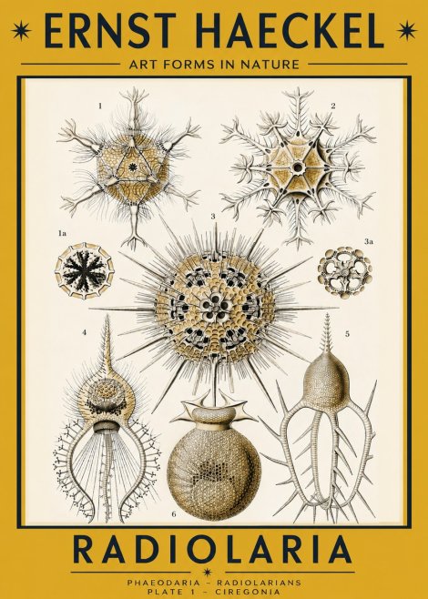 Ernst Haeckel Radiolaria - Plate 1 - Ciregonia No2 - Affiche