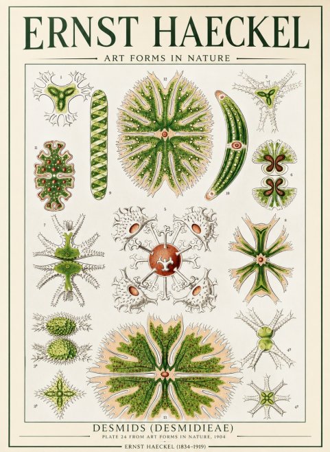 Ernst Haeckel Desmids (Desmidieae) No1 - Affiche