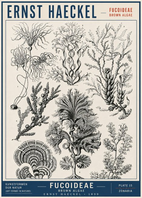 Ernst Haeckel Fucoideae - Brown Algae No5 - Affiche