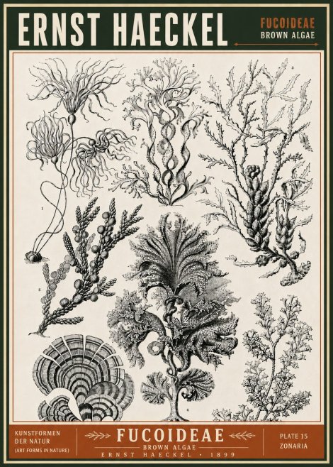 Ernst Haeckel Fucoideae - Brown Algae No6 - Affiche