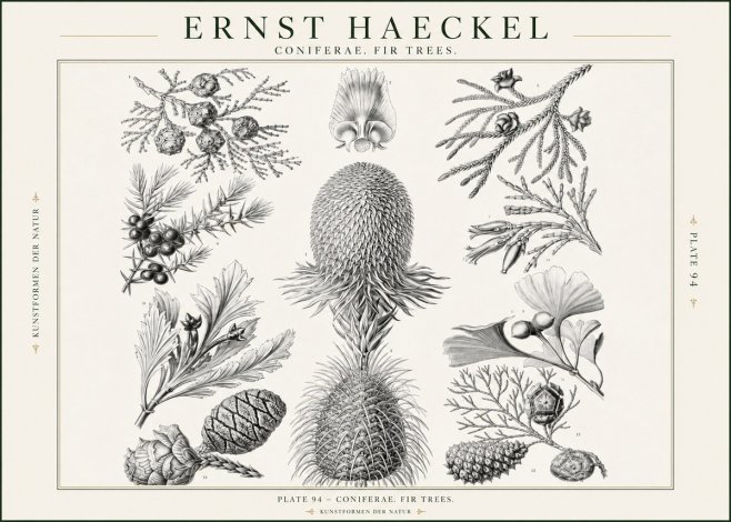 Ernst Haeckel Coniferae. Fir Trees. No1 - Affiche