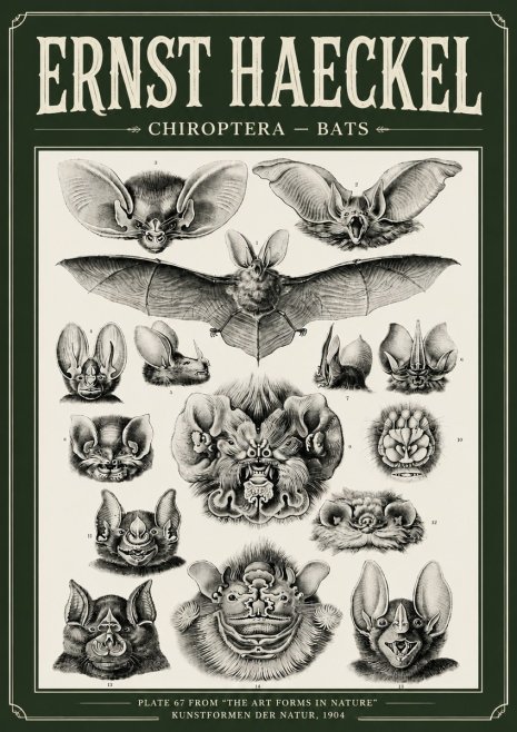 Ernst Haeckel Chiroptera Bats No6 - Affiche