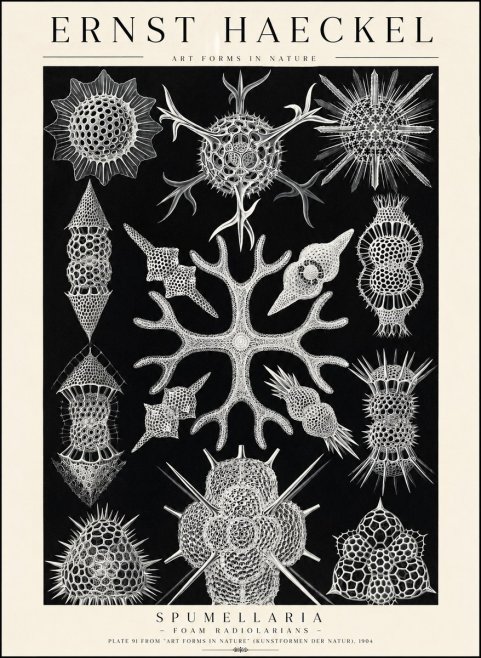 Ernst Haeckel Spumellaria No1 - Affiche