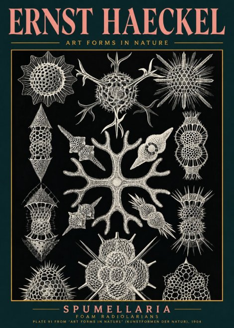 Ernst Haeckel Spumellaria No4 - Affiche