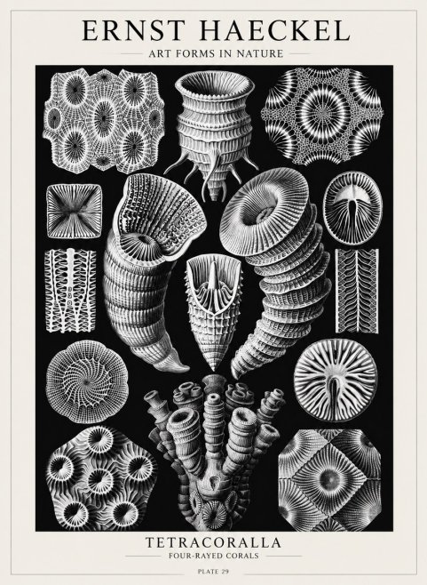 Ernst Haeckel Tetracoralla - Four-rayed Corals No4 - Affiche