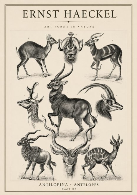 Ernst Haeckel Antelopes No4 - Affiche