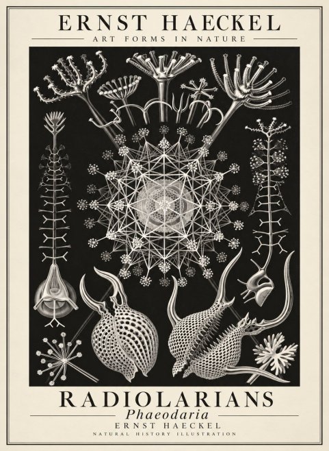 Ernst Haeckel Phaeodaria Radiolarians - Plate 61 No3 - Affiche