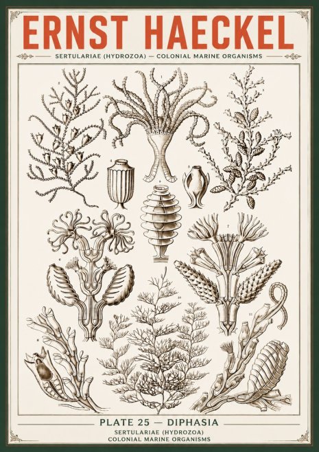Ernst Haeckel Sertulariidae No6 - Affiche