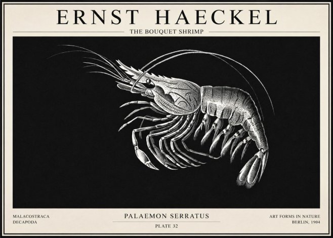 Ernst Haeckel Pandalus Borealis No6 - Affiche