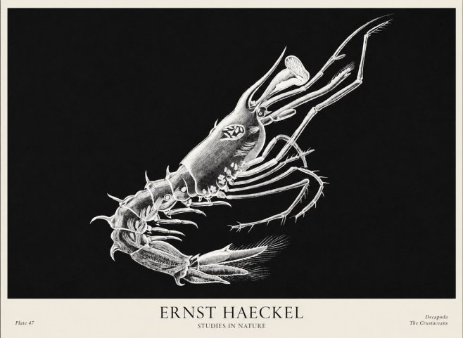 Ernst Haeckel Decapoda the Crustaceans No1 - Affiche