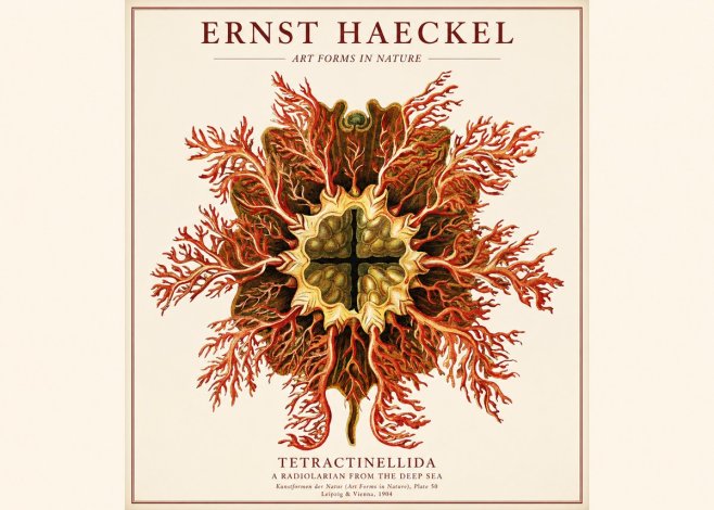 Ernst Haeckel Tetractinellida a Radiolarian from the Deep Sea No1 - Affiche