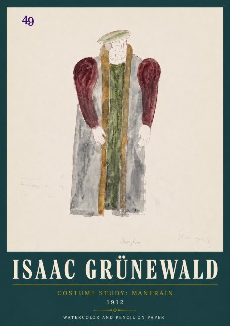 Isaac Grünewald Costume Study: Manfrain No4 - Affiche