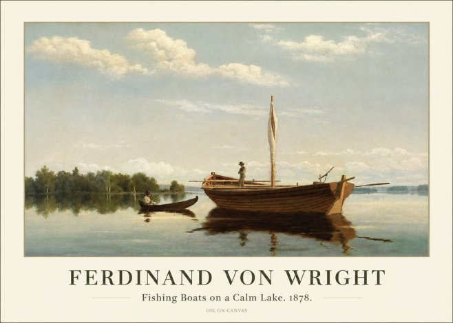 Ferdinand von Wright Fishing Boats on a Calm Lake. 1878. No1 - Affiche