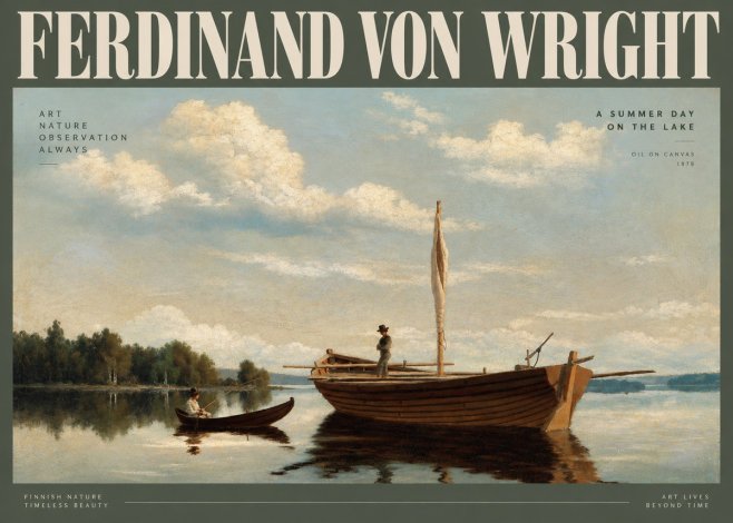 Ferdinand von Wright Fishing Boats on a Calm Lake. 1878. No6 - Affiche
