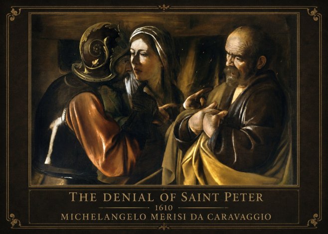 Michelangelo Merisi da Caravaggio The Denial of Saint Peter No1 - Affiche