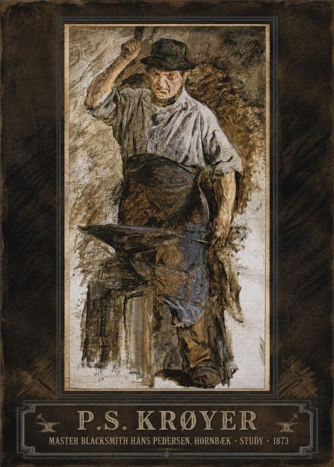 P.S. Krøyer Master Blacksmith Hans Pedersen, Hornbaek · Study · 1873 No5 - Affiche