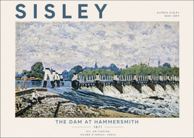 Sisley The Dam at Hammersmith No5 - Affiche