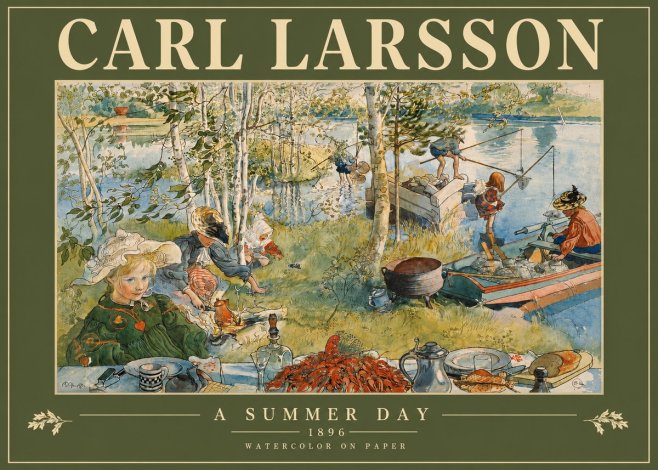 Carl Larsson A Summer Day No3 - Affiche