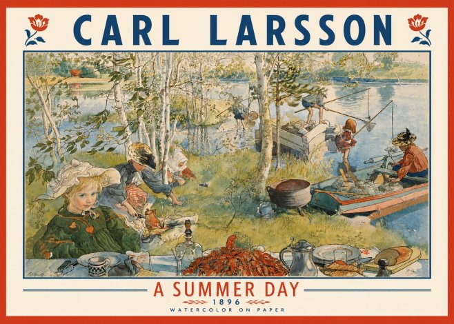 Carl Larsson A Summer Day No4 - Affiche